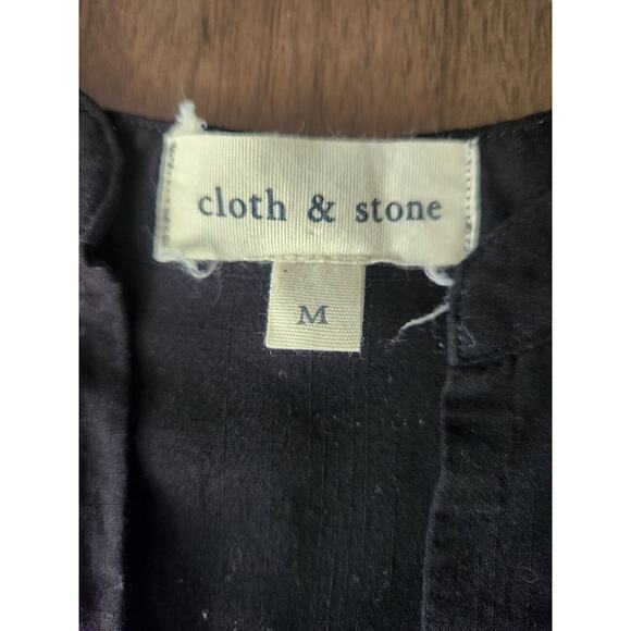 Cloth & Stone Women's Hi Low Black Long Sleeves V Neck Blouse Size M - Picture 4 of 7